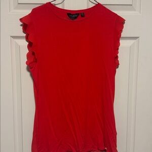 TED Baker Elliah scallop detail top flamer red pink size 4 10 us B5
